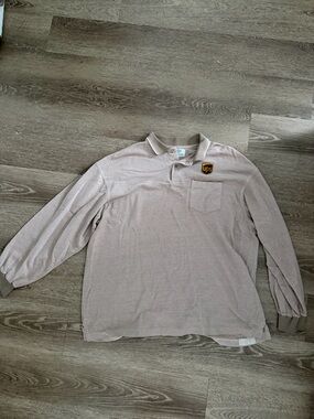 UPS Long Sleeve Polo Shirt in Light Brown